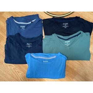 Rhone Mens Tee Shirts (5) Size XL Lightweight Stretch Comfort V Neck Crew 1D